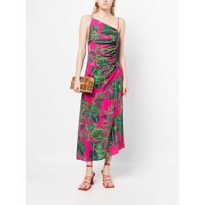 FARM Rio Pink and Green Midi Dress